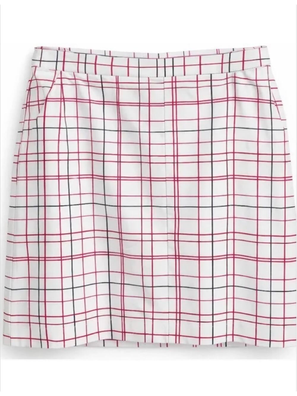 IZOD Golf Skort Pink White Plaid UPF 50 Moisture Wicking Performance 14